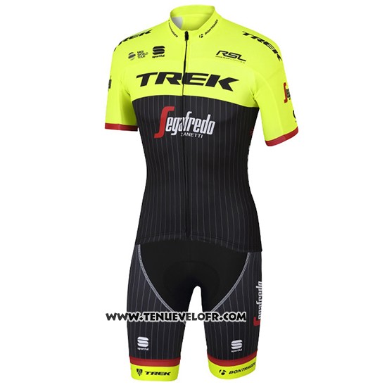 2017 Maillot Ciclismo Trek Segafredo Vert et Noir Manches Courtes et Cuissard